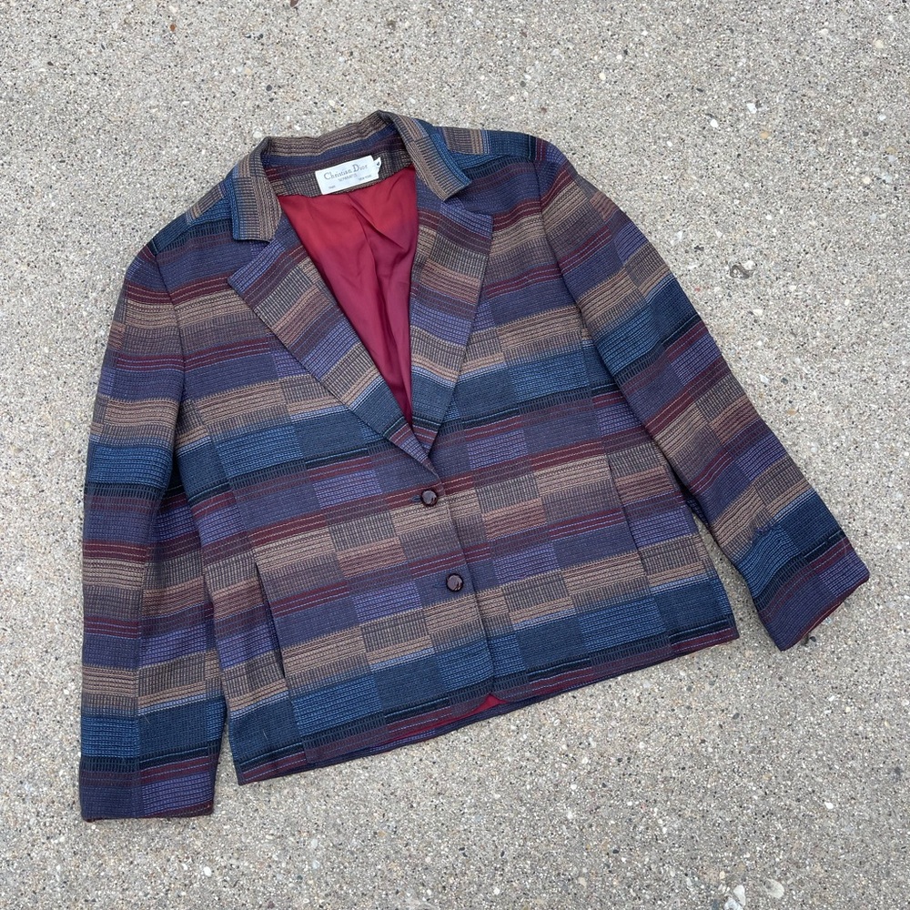 Dior Multicolor Plaid Blazer